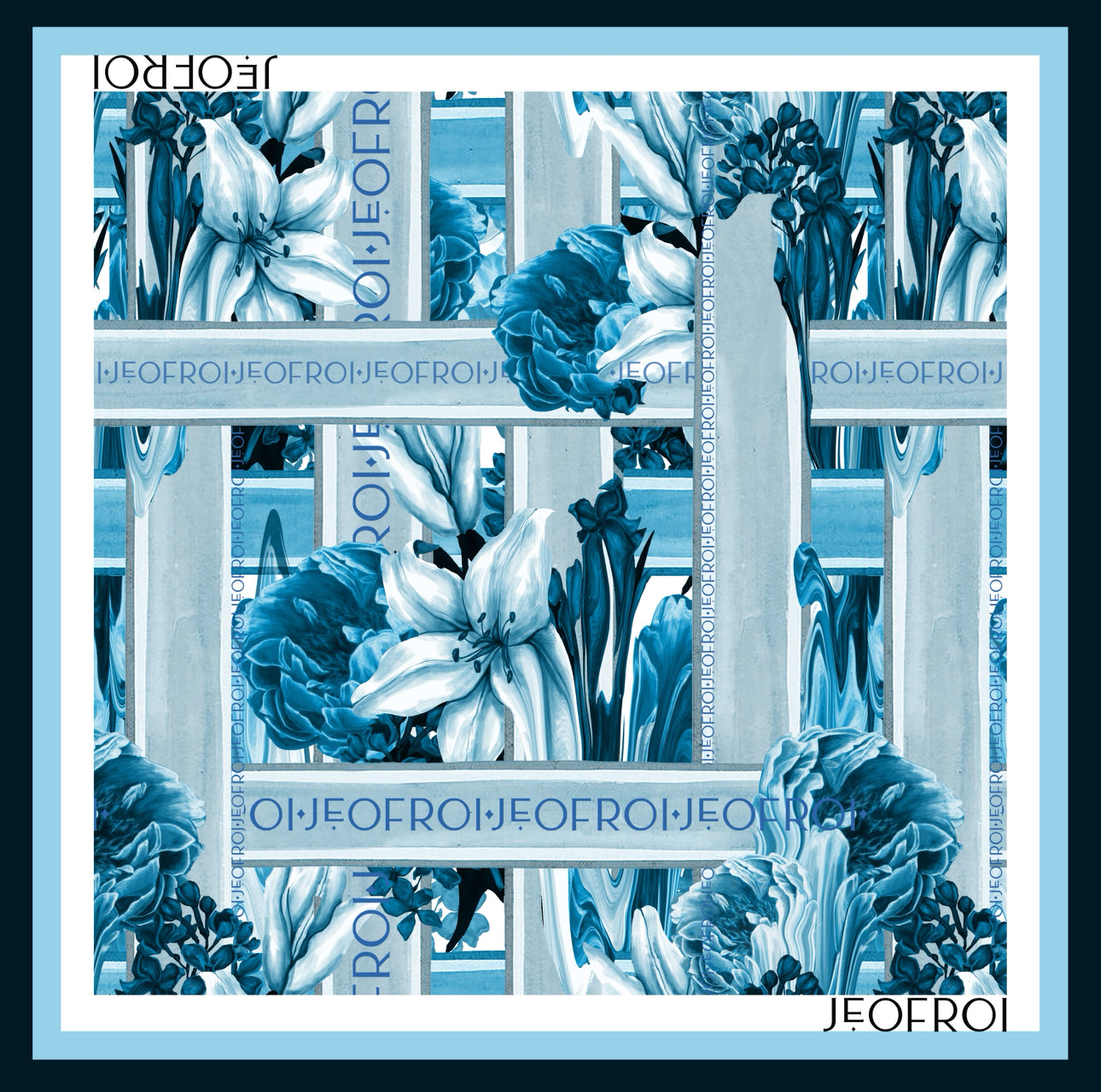 Cerulean Love Lattice Scarf