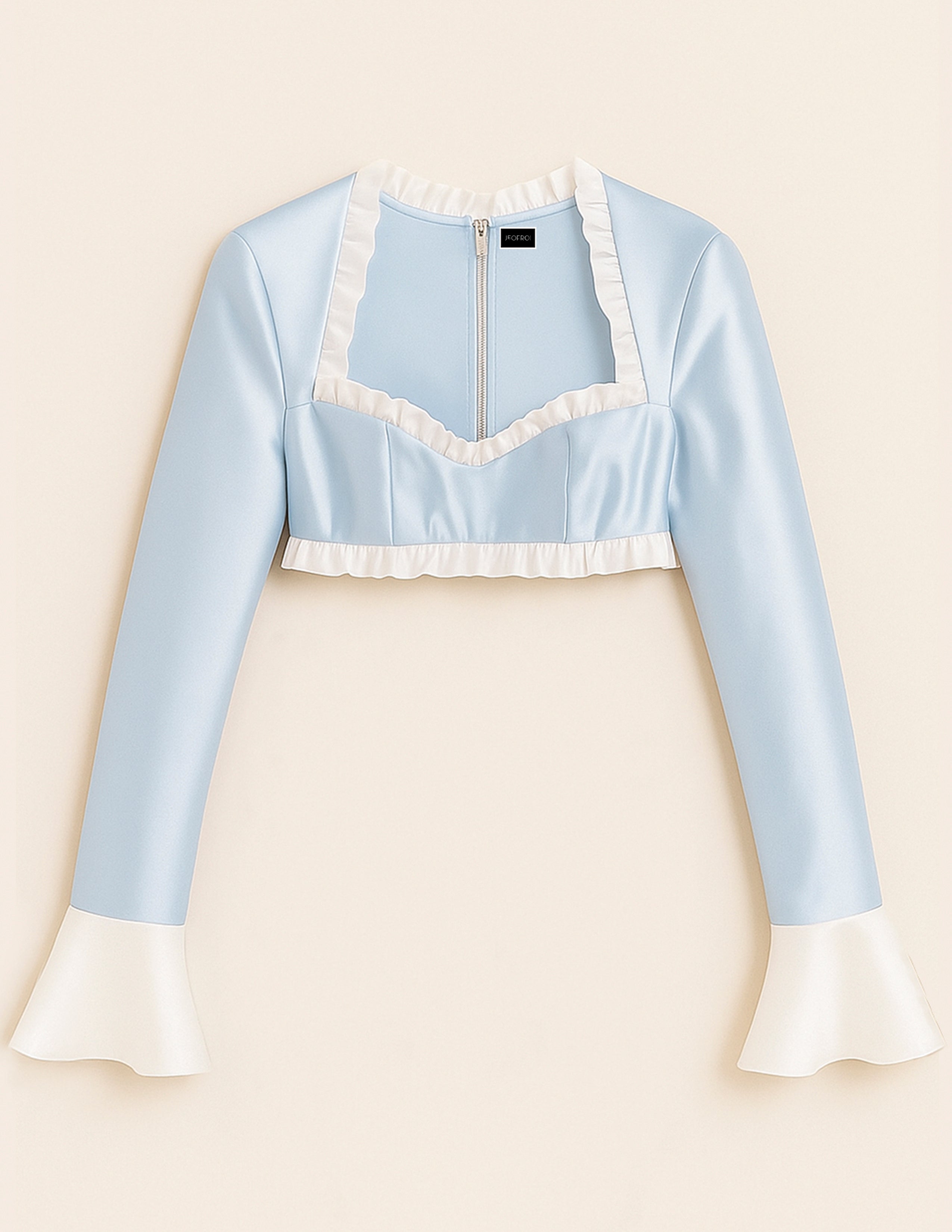 Ruffle Trimmed Crop Top