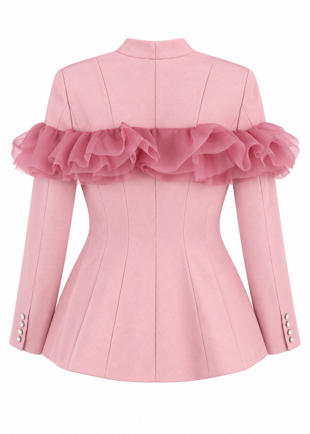 Ruffled Yoke Blazer