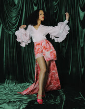 Load image into Gallery viewer, Liquid Ruffle Rose Tunic Blouse

